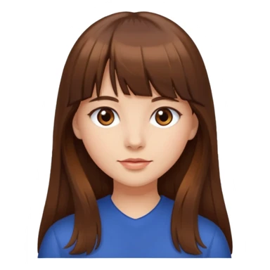 Girl with long hair and bangs sticker