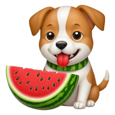 Dog with a watermelon  sticker
