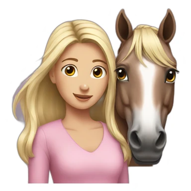 Horse and girl sticker
