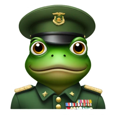 A frog in a soldier's green uniform sticker
