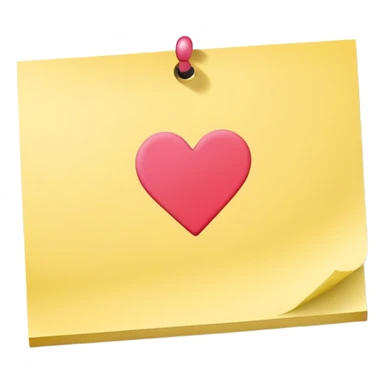 Sticky note that says “T” with a heart  sticker
