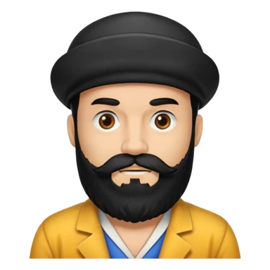 Black beard in one piece sticker