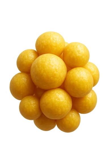 CELLULE DI GRASSO GIALLE FLUTTUANO IN ARIA sticker