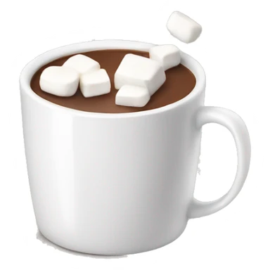 Christmas White mug of hot chocolate with marshmallows  sticker