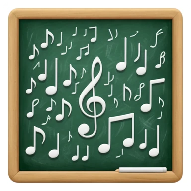 green black board music notes on it sticker