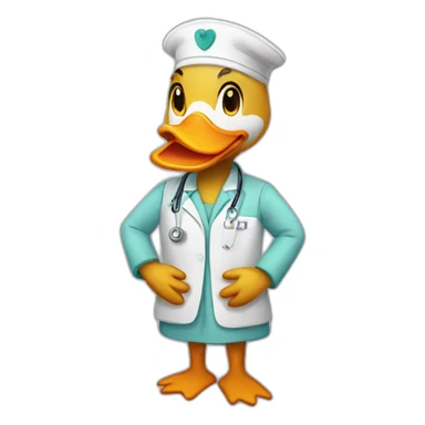 Duck with nurse clothes sticker