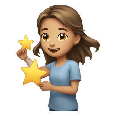 girl reaching star sticker