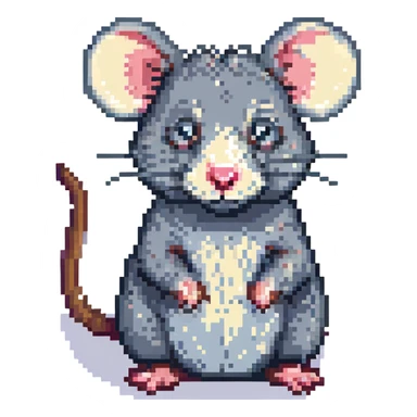 cartoon rat pixel art sticker