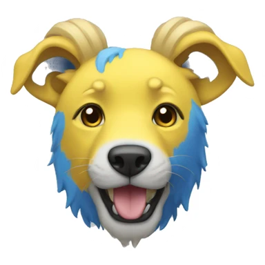 Blue and yellow hart sticker