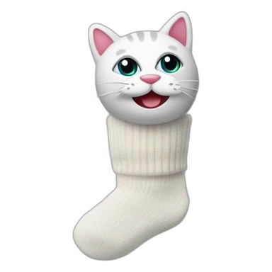 adorable cat sock puppet sticker