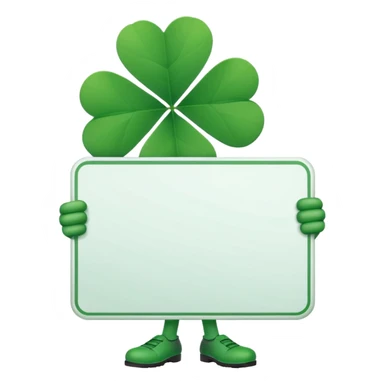 Clover holding large blank sign sticker