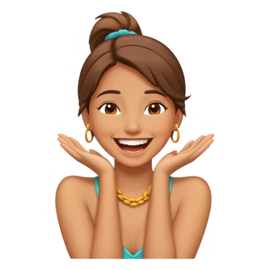 Choking girl hands around neck laughing  sticker