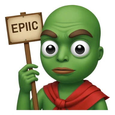 Pepe holding a sign says blame epiic sticker