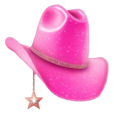 pink glittery cowgirl hat whit sherif star sticker