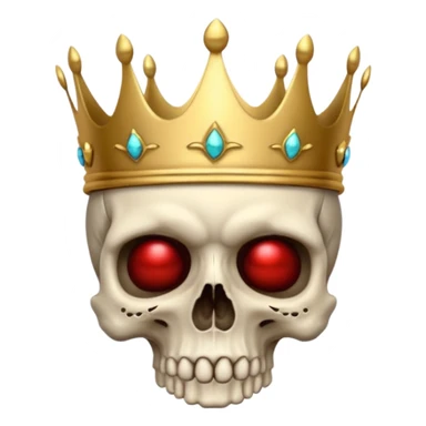 Skull with a crown on his head sticker