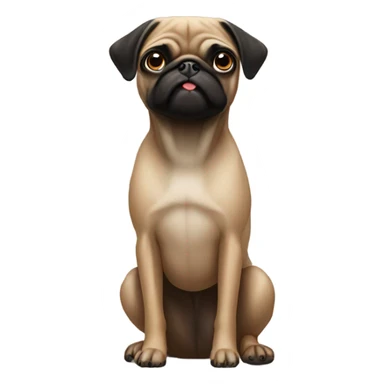 black pug with long brown legs sticker