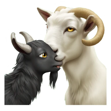 Goat kisses lion  sticker