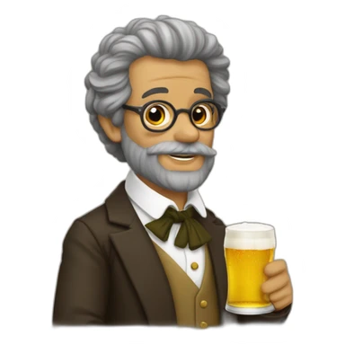 machado de assis drinking beer sticker