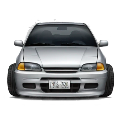 stanced silver hatch back var sticker