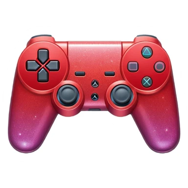 red ombre PlayStation console with glitter sticker