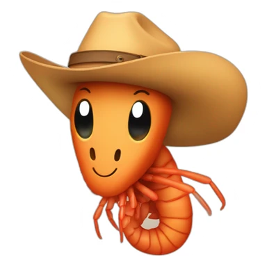 shrimp with cowboy hat sticker