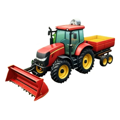 An icon representing a farming simulator, with a detailed tractor plowing fields under a bright sky. The design includes farming tools, crops, and barns, symbolizing the immersive experience of managing a farm. Transparent background emphasizes the peaceful yet hardworking nature of the game. sticker