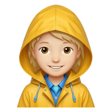 kid with raincoat sticker