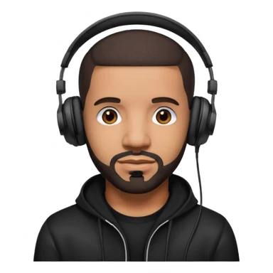 drake Black Headphones sticker