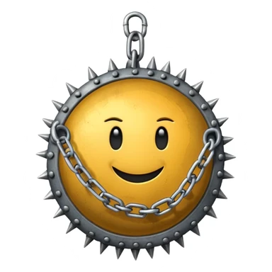 iPhone text message emoji size ball, and chain with spikes sticker