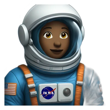 Space explorer with blue spacesuit sticker