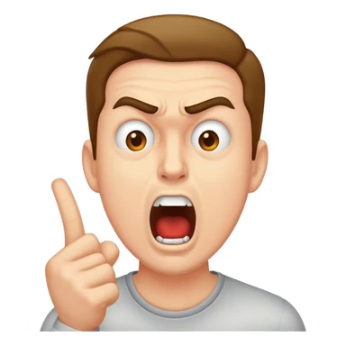 a man yelling, the word shut up (the word shut up is visible) sticker