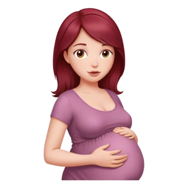 Beautiful burgundy haired pregnant girl sticker