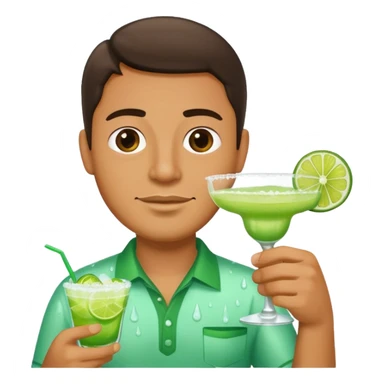 man holding margarita sticker