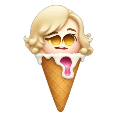 a girl swallowing an ice cream sticker