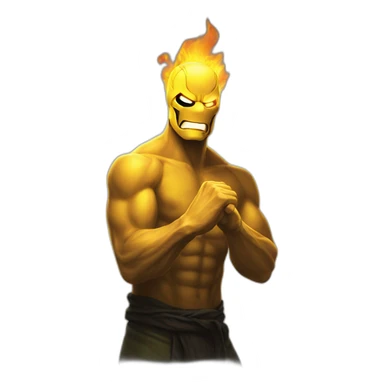 Iron fist in fire sticker