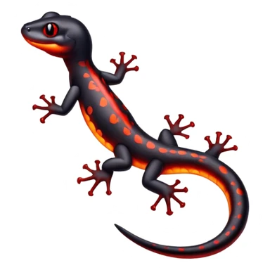 salamander black with fiery red flashes on the scales sticker