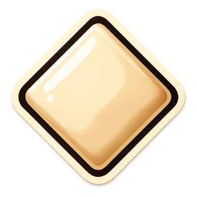 diamond shape carved from ivory. square tilted 45 degrees. full front view sticker