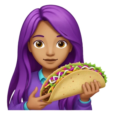 police holding taco with purple long hair sticker