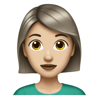 White girl with brown hair wearing teal sheet mask  sticker