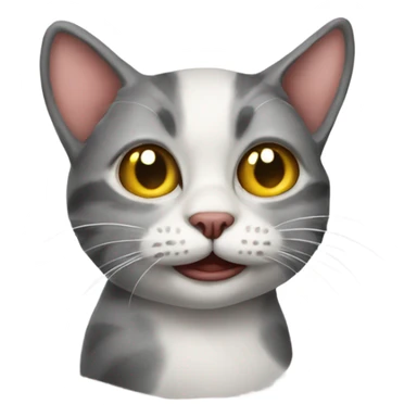 Cat with clown nose sticker