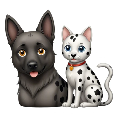 Belgium shepherd with a Dalmatian and a gray cat sticker