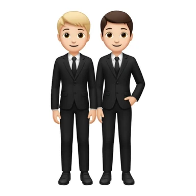 Maktab yonida kulib turgan qora kostyum shim kiygan bola rasmini chiqarib ber sticker