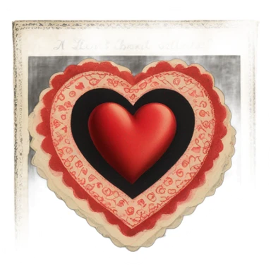 vintage valentine’s day card black red sticker