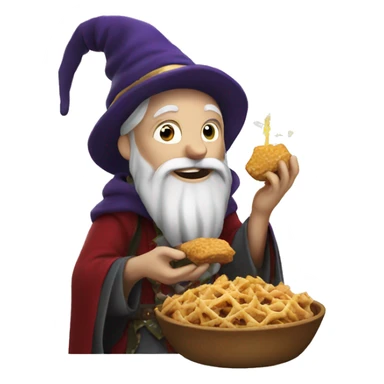 Wizard eating at Christmas  sticker