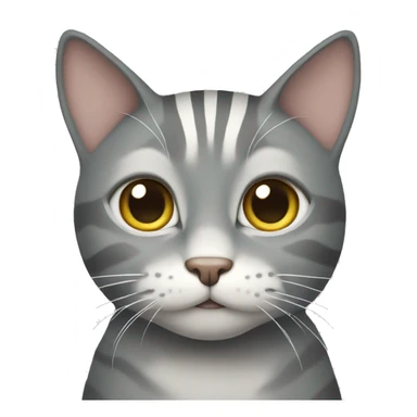 grey cat with white stripes sticker
