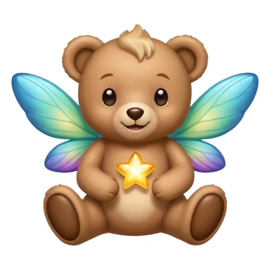 Teddy and fairy together sticker