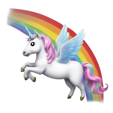 Unicorn flying over a rainbow  sticker