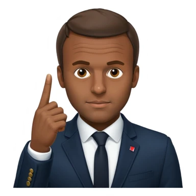 Emmanuel Macron qui fait un 🖕🏿 sticker