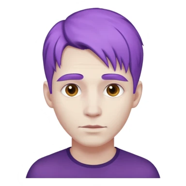 Man with purple hair and very white skin sticker