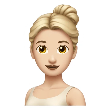 Pale ballerina with dirty blonde hair in a bun sticker